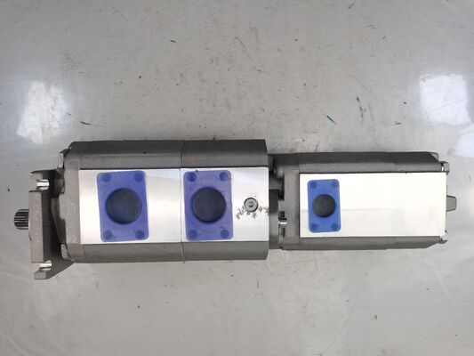 Bomba de engrenagem hidráulica de 4 estágios 80+80+40+8 Materiais de liga de ferro e alumínio de alta qualidade Gama para máquinas de construção Fábrica de suprimentos Peças hidráulicas