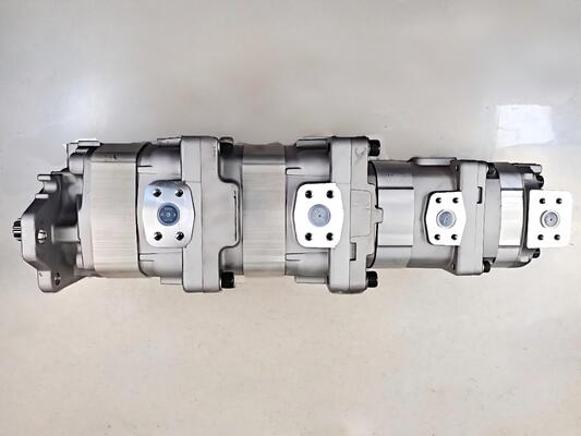 Bomba de engrenagem hidráulica para carregadeira de rodas 705-56-36070 Materiais de liga de alumínio e ferro Bomba de engrenagem de 4 estágios com pressão de 200bar para máquinas industriais Komatsu