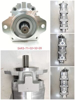 Bomba de Engrenagens Komatsu 4 estágios Bomba Hidráulica SAR3-71+32+32+20 Materiais de ferro fundido e liga de alumínio Bomba de Alta Pressão Peças Hidráulicas para Carregadeiras Um ano de garantia