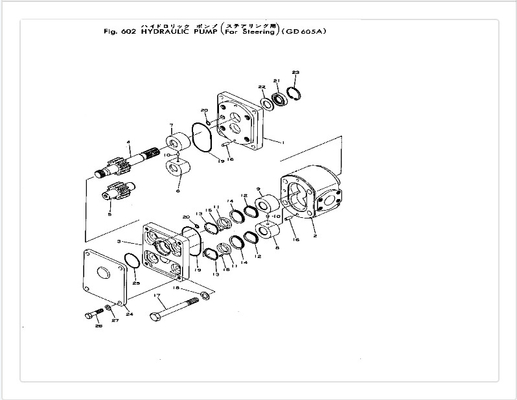 704-12-26120 bomba de engrenagem de KOMATSU para GD605A 6,5 quilogramas