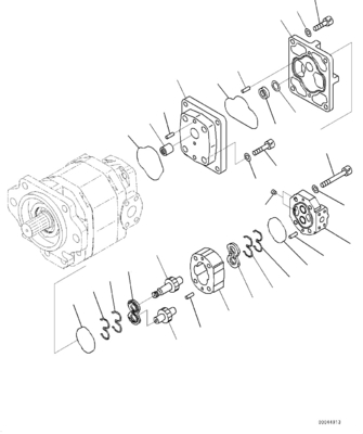705-22-28310 a bomba de engrenagem de KOMATSU transporta o peso de HD465 HD605: 4,592 quilogramas