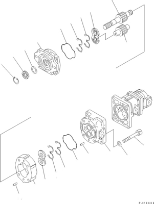 705-56-34630 bomba de engrenagem HD465 de SAR80+80+6 KOMATSU HD605